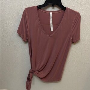 Lululemon Athletica Pink Short Sleeve Tie Front Tee
